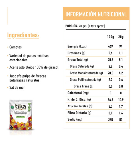 Tika Chips Patagonia 212g /6 Unid.