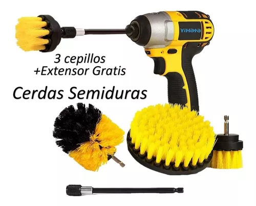 Kit Cepillos Taladro Limpieza Tapicería Muebles Cojines 4pcs