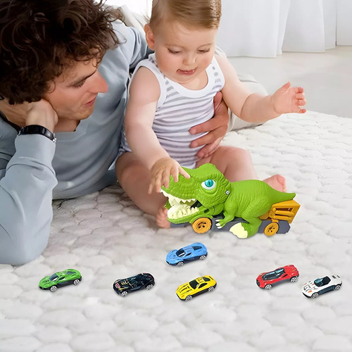 Coche De Juguete Dinosaur Transporter Con 2 Coches Pequeños