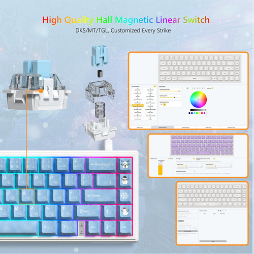 Teclado Womier M68 He V2 Rapid Trigger 60% Con Teclas Pbt