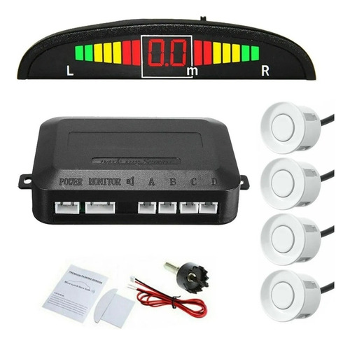 Sensor Ré Estacionamento Led Cor Carro Fit Cinza Barium