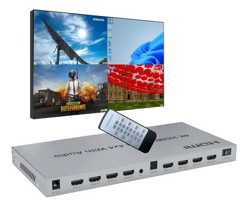 Matriz Hdmi 4k, Interruptor Divisor Hdmi De Audio 4x4, 4 Hdm