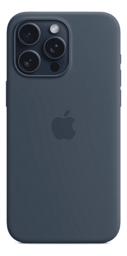 Case Silicone Magsafe Capa iPhone 15 Pro Azul-tempestade