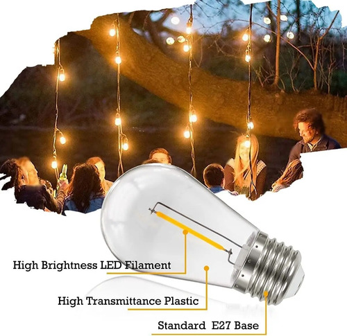 Pack X10 Ampolletas Led 1w 2700k E27 Guirnaldas