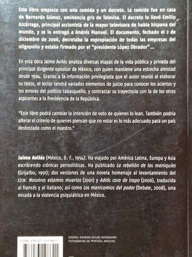 Amlo, Vida Privada De Un Hombre Público- Jaime Avilés- 2012 (Usado)