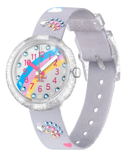 Relógio Flik Flak Over The Rainbow Fpnp072 Cor da pulseira: cinza