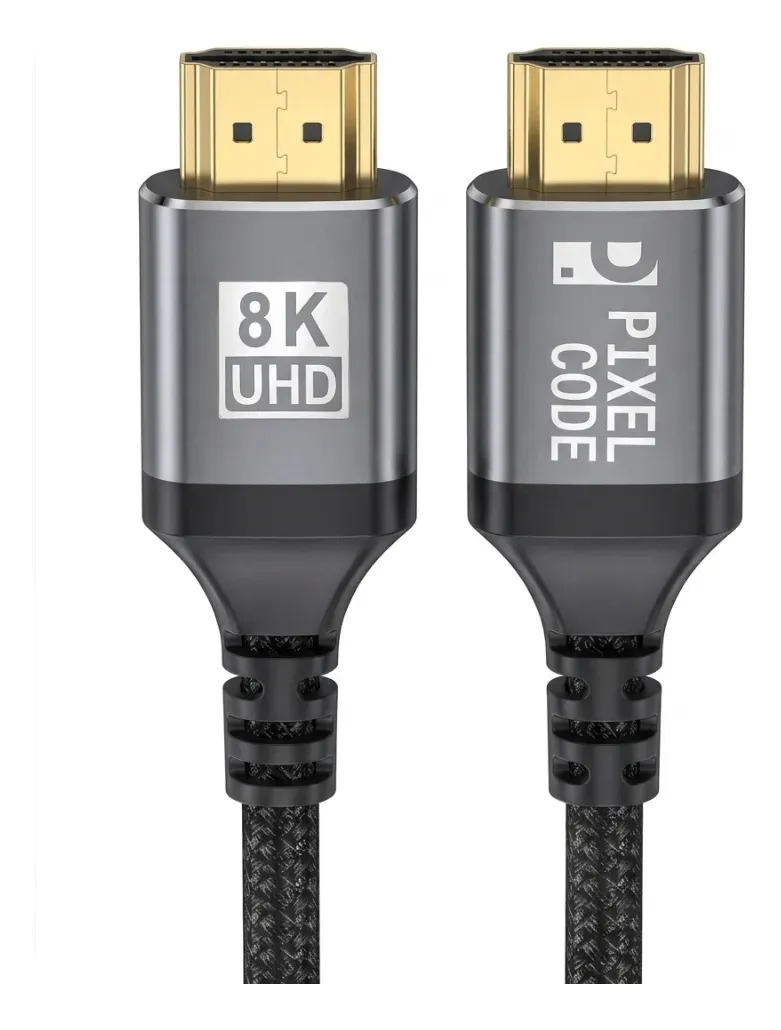 Cable HDMI 2.1 8K 4K 144Hz 48Gbps 2m Alta Velocidad Nylon PIXEL CODE