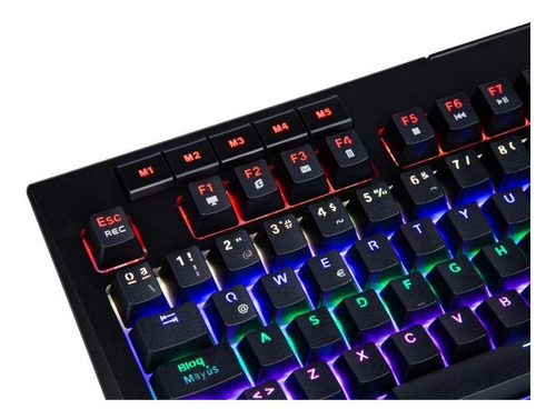 Teclado Gamer Mecanico Wayra X26 Luz Rgb Español Ñ Cable Usb Color del teclado Negro