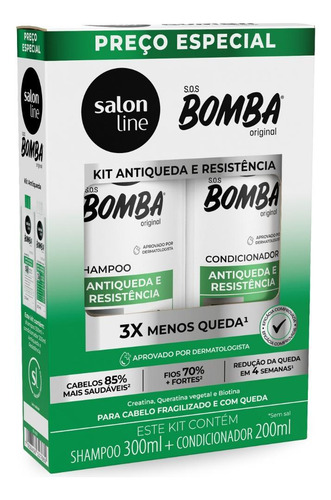 Kit Shampoo + Condicionador Sos Bomba Antiqueda Salon Line