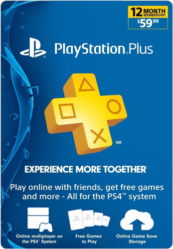 Tarjeta Playstation Psn Plus 1 Año Usa- Ps4 Ps3 Ps Vita
