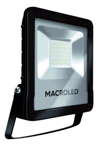 Reflector Led Macroled Fls-50 50w Con Luz Blanco Cálido Y Carcasa Negro 220v