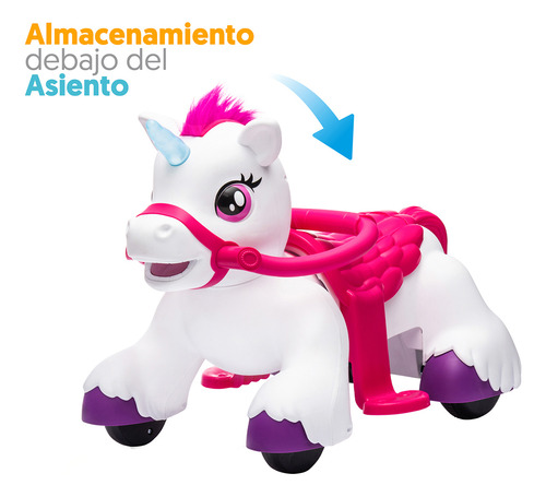Apache Unicornio Montable Eléctrico Interactivo Luz Y Sonido Color Blanco