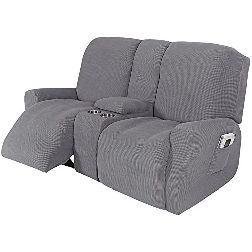 Fundas Para Sofás  Reclinable Con Consola 2 Plazas  Gris