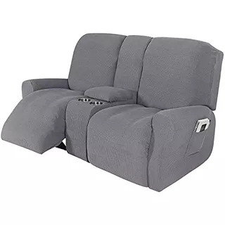 Fundas Para Sofás Reclinable Con Consola 2 Plazas Gris