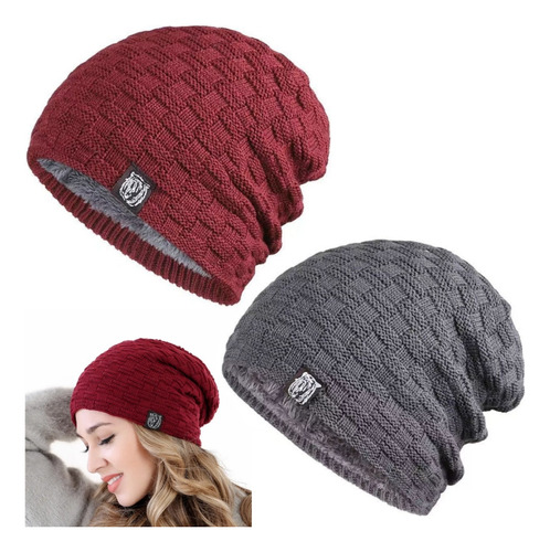 Gorro Tejido Para Hombre De 2 Piezas, Adecuado Tanto Para Ho