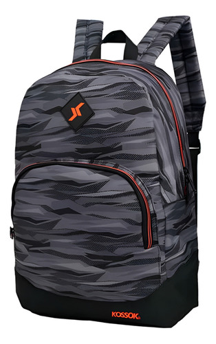 Mochila Escolar Espalda Kossok Emiro Adolescentes Color Gris Oscuro