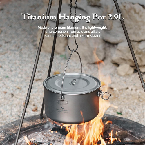 Maceta Colgante De Titanio Boundless Voyage Para Acampar Al