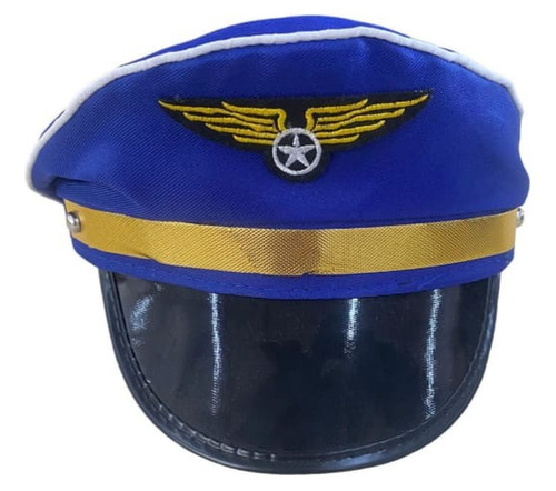Quepe Comandante Aviador Cores Fantasia Cor Azul