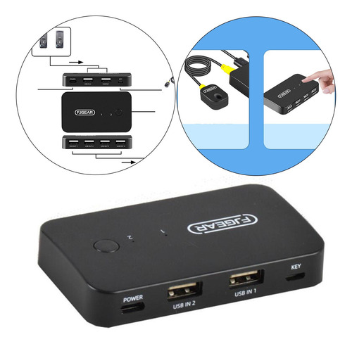 Selector De Conmutador, 2 En 4 Salidas, Conmutador Usb 2.0