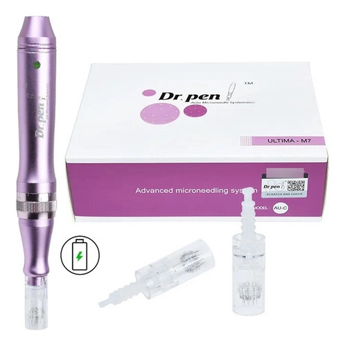 Combo Caneta Dr Pen M7 W Wireless Dermapen Agulha Sobe Desce