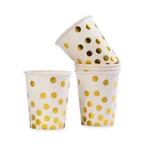 Comprar Vasos Desechables 10pc-lunares Dorados-8,5x7,5cm
