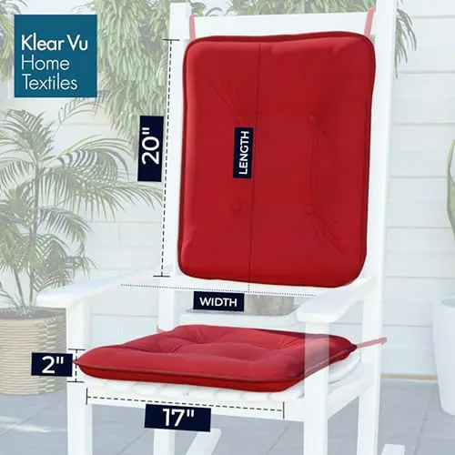 Cojines Para Sillas Mecedoras Klear Vu, 20 X 17 X 2 , Rojo