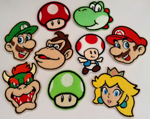 Peach Mario Bros Personaje Parche Bordado 1 Pza 7 X 6 Cm