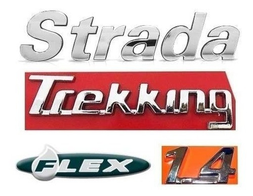 Emblemas Strada Trekking 1.4 Flex- 05 À 08 - Modelo Original