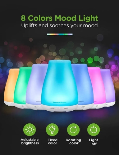 Imagen 4 de 6 de Difusor De Aceite Humidificador Innogear Aromaterapia Led