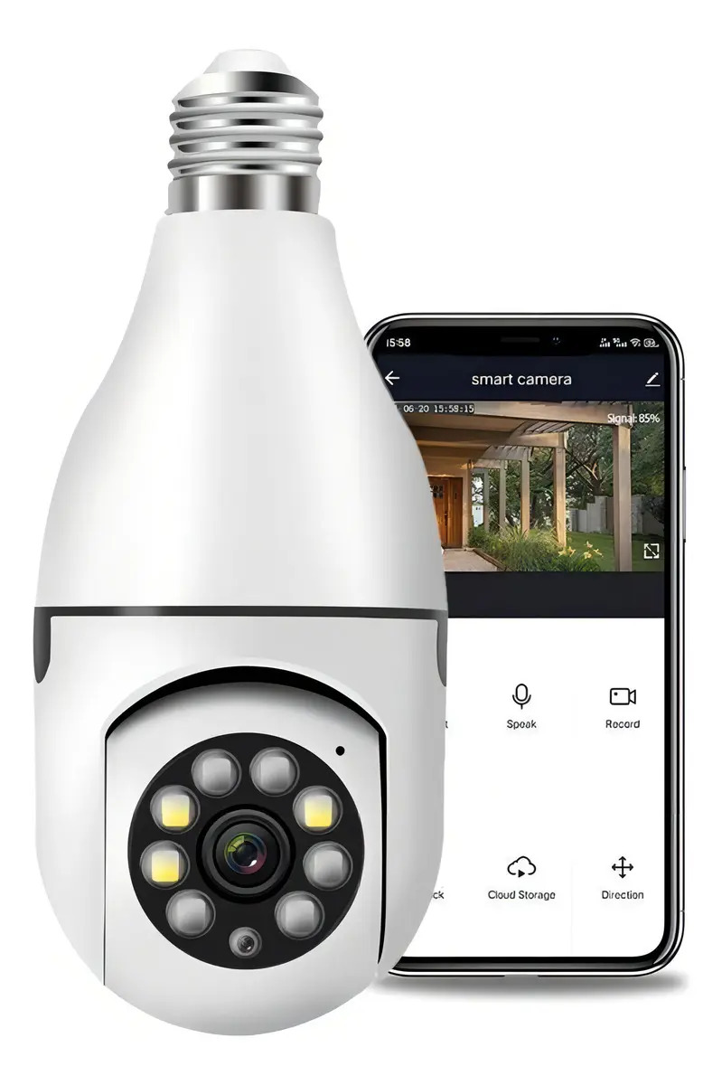 Câmera Segurança Ip Lâmpada Wifi Full Hd Visão Noturna Yoose