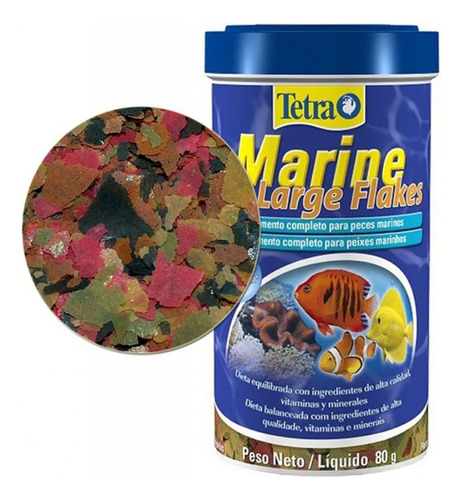 Tetra Marine Large Flakes 80g Alimento Para Peixes Marinhos