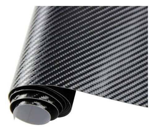Papel Vinilo Fibra Carbono Negro 4d Adhesivo Rollo 1.52 X 30