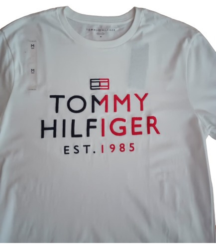 Remera Tommy Hilfiger - Blanca C/ Logo Bordado - Talle M