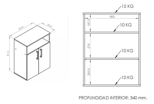 Dielfe AXM060B alacena blanca 85x64cm