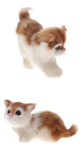 2 Unidades Figura Realista De Gatos Gatitos Peludos Para