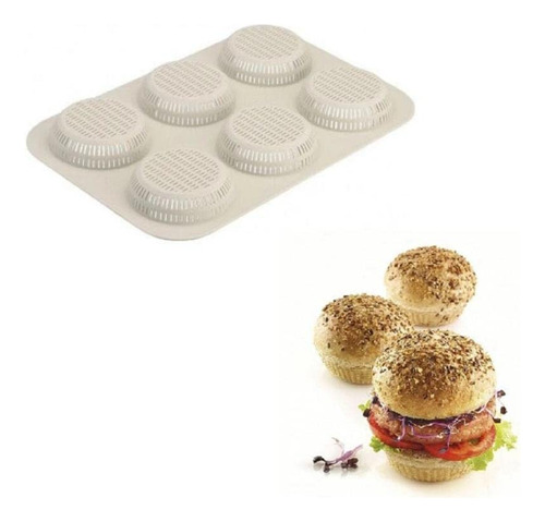 Silikomart Molde Para Pan De Hamburguesas, Grande, Gris