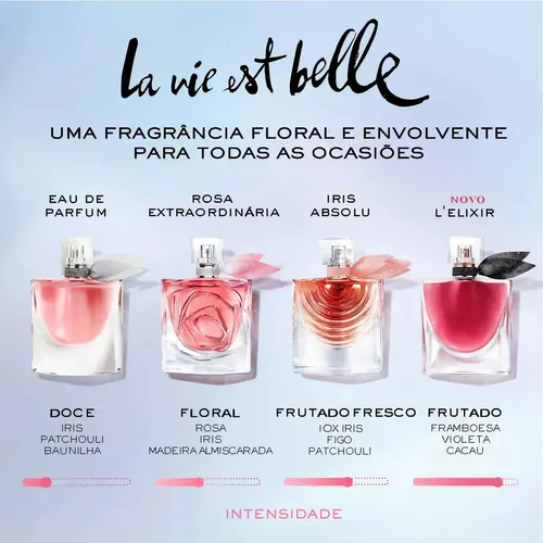 Perfume Feminino Eau de Parfum, Fragrância Floral Gourmand Inebriante com Íris Nobre e Baunilha, Aroma de Felicidade e Feminilidade, La Vie Est Belle Lancôme, Frasco com 30ml
