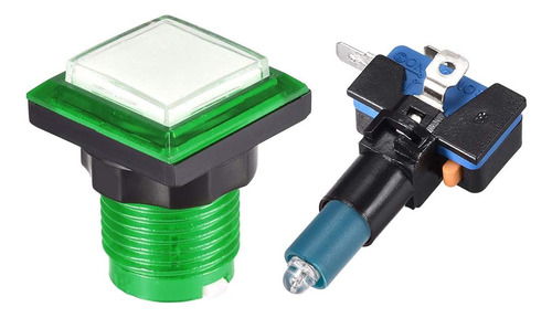 Botón Push De Juego Uxcell 34x34 Square 12v Led Led Pushador