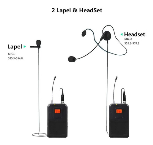 Sistema De Micrófono Inalámbrico Uhf Balita Solapa 80mts