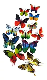 12 Adhesivos 3d De Pared De Mariposas Para Nevera, Decoració
