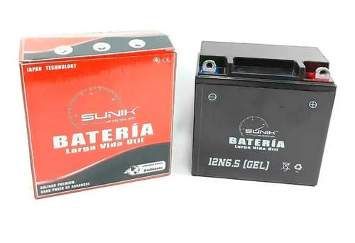 Bateria Moto Sunik 12n6.5 Gel Yb6.5l Motomel Xmm 250/ Shael