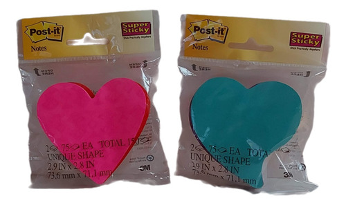Notas Adhesivas Post It Forma Corazon Rosa Chicle