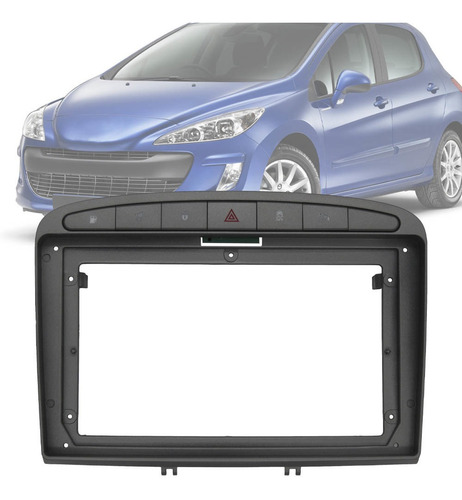 Moldura Painel 2 Din 9  Polegadas Peugeot 308 2007 Até 2012