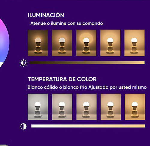 Dapon Foco Rgb 10w Hogar 16 Millones De Colores 3piezas