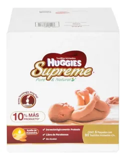 Toallitas Húmedas Huggies Supreme 6 Pzas Con 80 Toallas