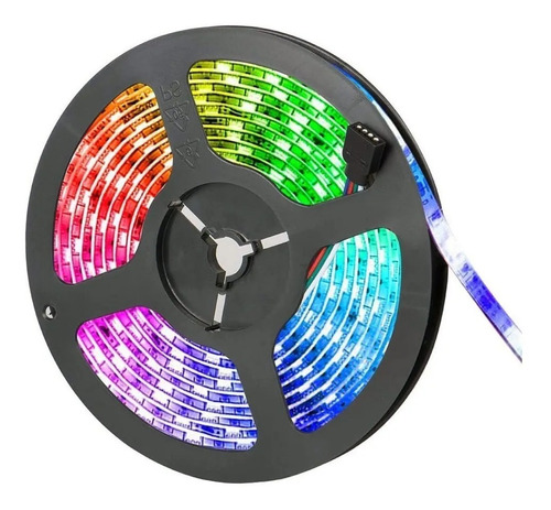 Tira Led Rgb Rollo 5m Incluye Eliminador, Ip65 Recortable 