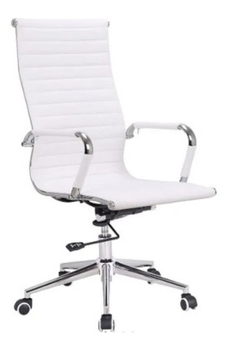 Silla President Ergonomica Blanca, Espaldar Alto Con Brazos