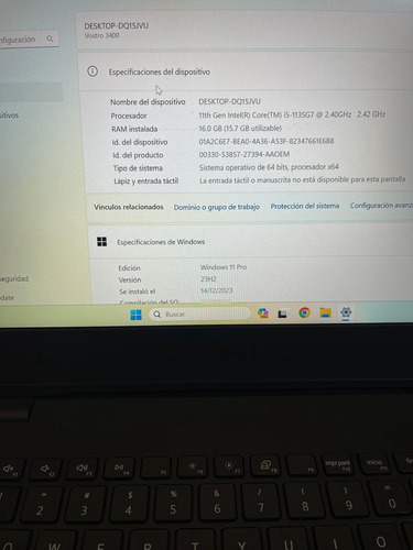 Laptop Dell Vostro 14 3000 16gb Ram 256 M.2 512 Ssd I5-11gen Negro (Usado)