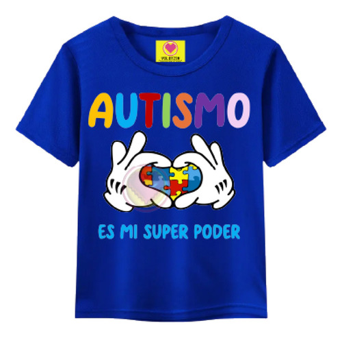 Playera Autismo Infantil Es Mi Super Poder Azul