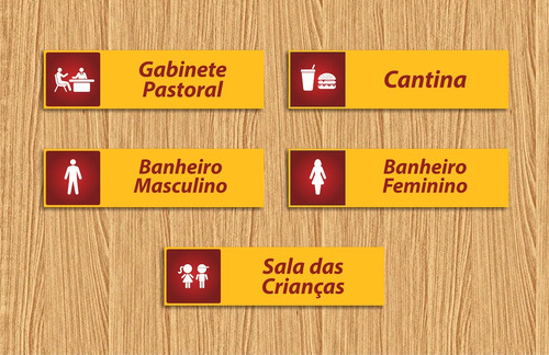 5 Placa Gabinete Pastoral Igreja - Diversas Personalizadas